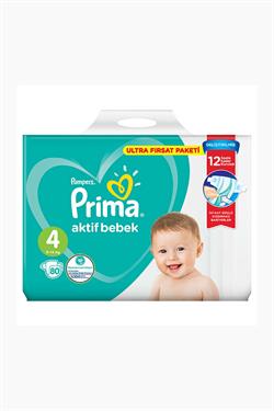 Prima Aktif Bebek 4 Numara Maxi 80'li Ultra Fırsat Paketi Bebek Bezi