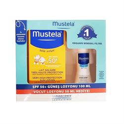 Mustela Bebek-Çocuk Spf 50+ 100 ml + Vücut Losyonu 50 ml Çocuk Güneş Seti