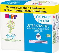 Hipp Ultra Sensitive Yenidoğan 52 Yaprak 3'lü Paket Islak Mendil