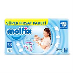 Molfix Bebek Bezi 3 Beden Midi 4-9 Kg 112li Ultra Fırsat Paketi