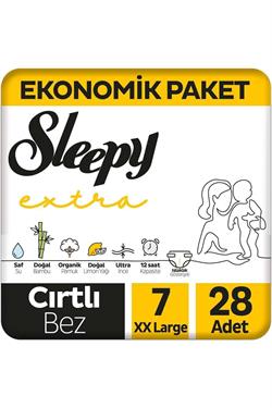 Sleepy Extra Günlük Aktivite 7 Numara XX Large Ekonomik Paket 28'li Bebek Bezi