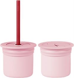 OİOİ Ham+Hüp Pipetli Bardak Seti 6 Ay+ Pembe-Bordo