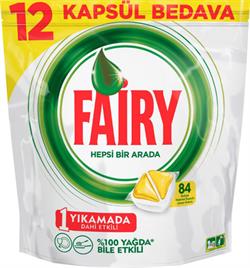 Fairy Hepsi Bir Arada Limon 84'lü Bulaşık Makinesi Kapsülü