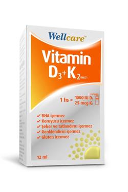 Wellcare Vitamin D3K2 1000 IU 12 ml Sprey