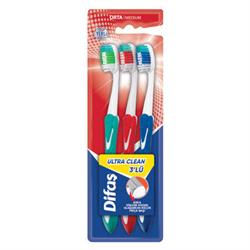 Difaş Ultra Clean 3'lü Diş Fırçası Orta