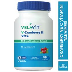 Velavit V-Cranberry & Vit C Takviye Edici Gıda 30 Kapsül