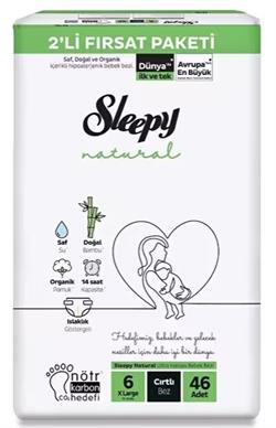 Sleepy  Natural 6 Numara XLarge 46'lı Bebek Bezi