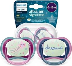 Philips Avent SCF376/14 Ultra Air Night 6-18 Ay 2'li Kız Emzik