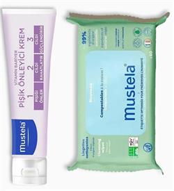 Mustela Vitamin Barrier 1-2-3 Cream 100ML + Kompost Edilebilir Islak Mendil 60 Yaprak