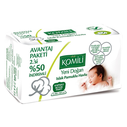 Komili Yeni Doğan Islak Havlu 2x80'li