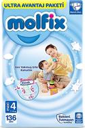Molfix 3D 4 Numara Maxi 136'lı Ultra Avantaj Paket Bebek Bezi