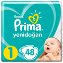 Prima Aktif Bebek 1 Numara Yenidoğan 48'li Standard Paket Bebek Bezi