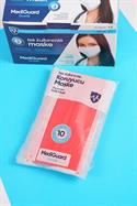 Mediguard TIP2R Meltblown 3 Katlı ve Telli Cerrahi Maske 50 Adet (Kırmızı)