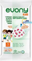 Evony Kids 3 Katlı Yumuşak Elastik Kulaklı 10'lu Çocuk Maskesi