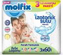 Molfix İzotonik Sulu Ferah Temizlik 60 Yaprak 3'lü Paket Islak Mendil