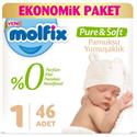 Molfix Pure&Soft 1 Numara Yenidoğan 46'lı Ekonomik Paket Bebek Bezi