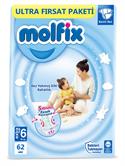 Molfix 6 Numara Extra Large 15 + Kg 62 Adet Ultra Fırsat Paketi Bebek Bezi