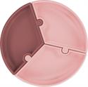 OiOi Puzzle Vakum Tabanlı Silikon Tabak Pembe-Bordo