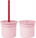 OİOİ Ham+Hüp Pipetli Bardak Seti 6 Ay+ Pembe-Bordo