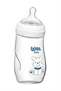 Wee Baby 147 Natural Isıya Dayanıklı Açılı Cam Biberon 260 ml
