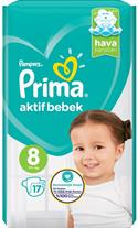 Prima Aktif 8 Numara XXX Large 17'li Bebek Bezi