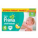 Prima Aktif Bebek 4 Beden Maxi 88 Adet Bebek Bezi